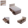定製 Artisan Series 48X72寸淺胡桃色實感木紋配白橡色木紋直屏六櫃桶屏床 單床
