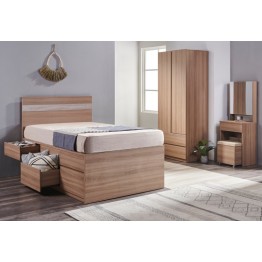 定製 Artisan Series 48X72寸淺胡桃色實感木紋配白橡色木紋直屏六櫃桶屏床 單床